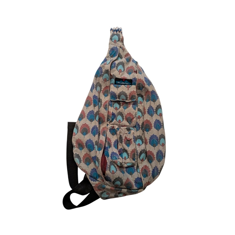 Kavu‎ Sling Backpack Holly Leaf rope bag Canvas Cotton 20x11x5 gray base color